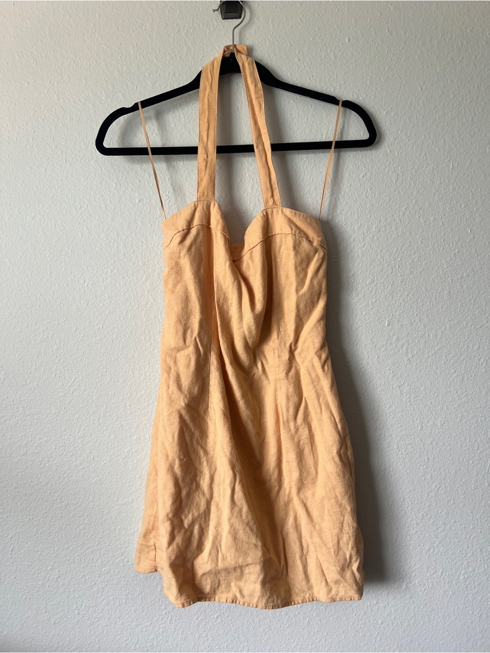 Abercrombie & Fitch Linen Blend Halter Dress Orange - Picture 4 of 4